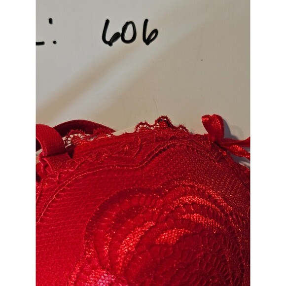 Rene Rofe Extreme Push Up Bra Sz 34C Red Adjustable Removable Straps Underwire - Picture 6 of 6